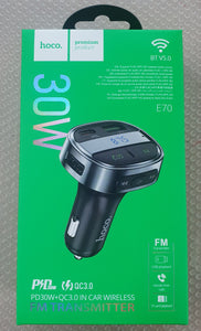 HOCO in Car  Bluetooth FM Transmitter with Phone Mobile Fast Charging PD30w