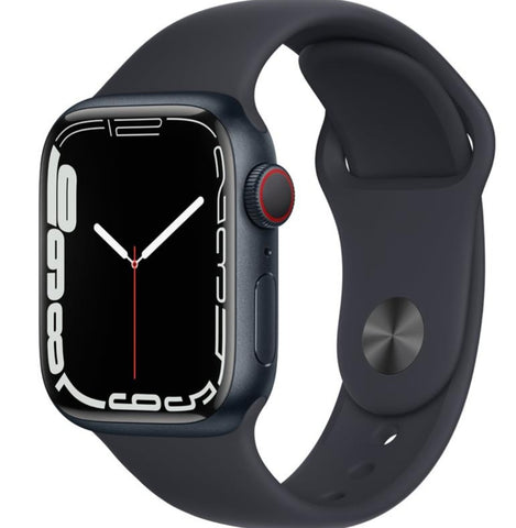 Apple Watch Series 7 Cellular, 45mm Black Aluminium Case with Clover Sport Band - Regular