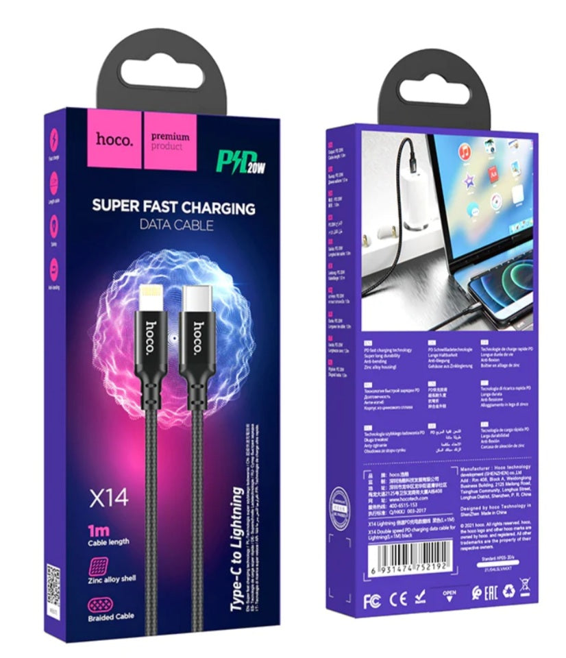 HOCO Super Fast Charging Cable for iPhone 20W Lightning to Type C Cabl