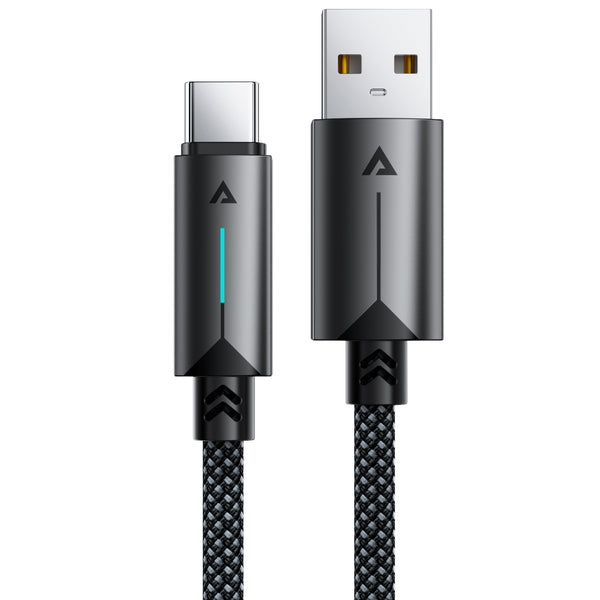AceFast LED Illuminated Nylon Braided Aluminum Alloy Fast Charging Cable (C19)