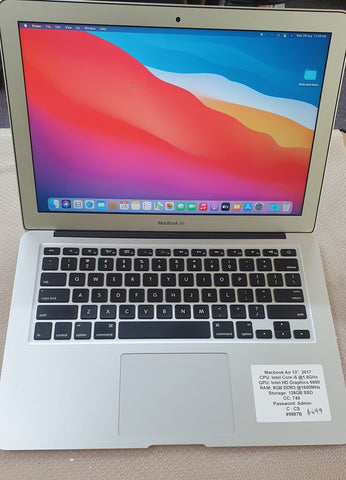 Apple Macbook Air 2017, Core i5 128GB SSD||8GB RAM Pre-owned Macbook