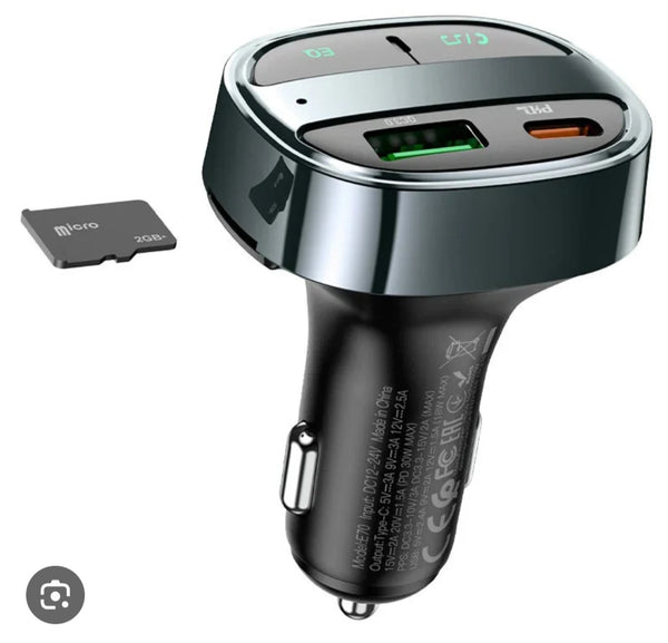 Hoco E70 PD30W + QC3.0 Car Charger with Wireless FM Transmitter
