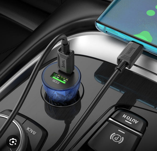 Hoco “Z47A" Transparent Discovery Edition” PD30W+QC3.0 set Car Charger