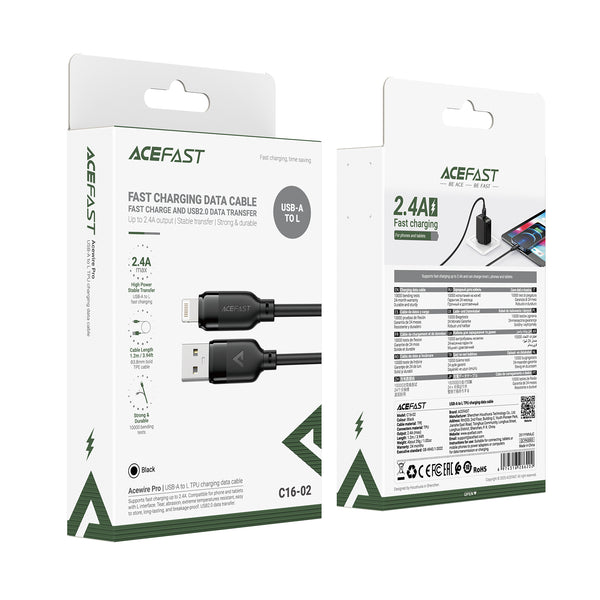 AceFast Premium Lightning Cable | USB-C & USB-A to Lightning | PD 30W Fast Charge (C16)