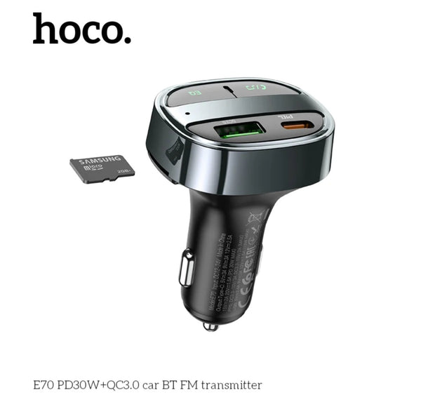 HOCO in Car  Bluetooth FM Transmitter with Phone Mobile Fast Charging PD30w
