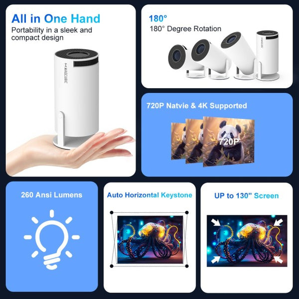 HY300 Pro Portable Projector, Brand New