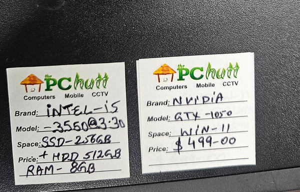 Gaming PC Pre-owned,Intel i5,SSD 256 GB ,Hdd 512 GB,RAM 8GB,Nvidia Gtx-1050,Windows 11