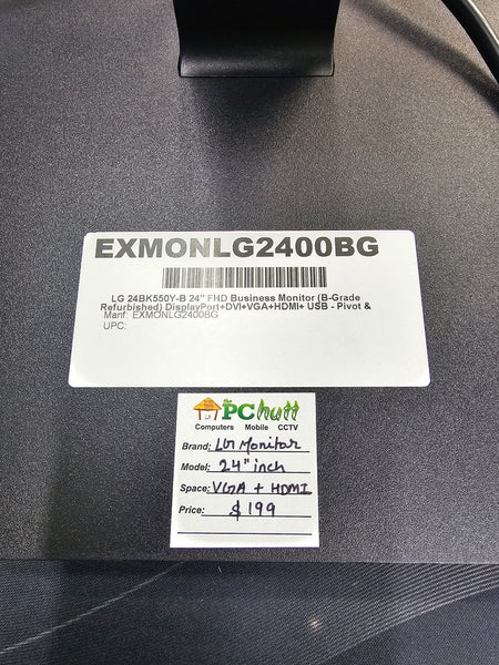 LG 24" inch FULL HD Monitor, Pre-owned