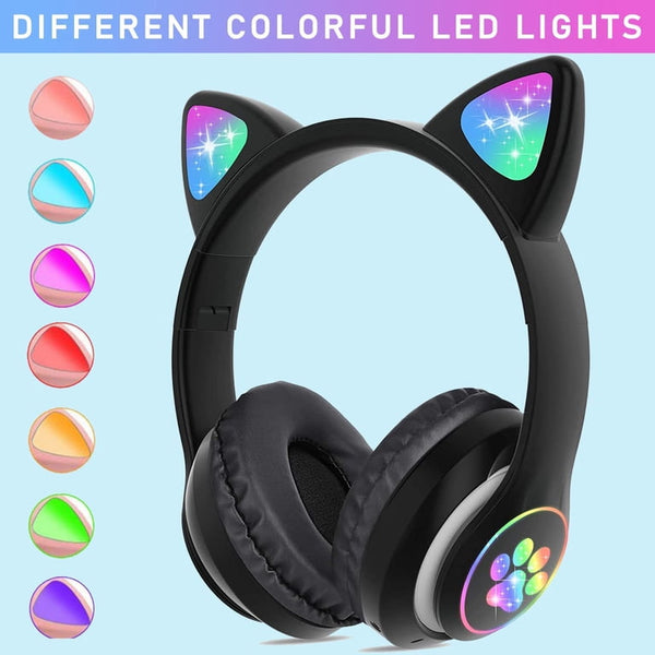 Bluetooth Cat Ear Headset w/ LED Light (W42)