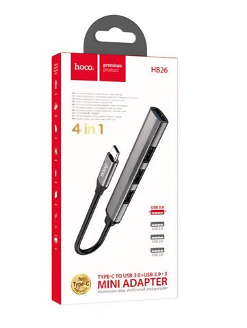 Hoco. HB26 4 in 1 Mini Adapter, Brand New