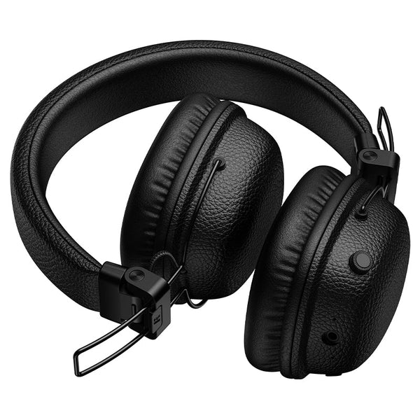 Leather Bluetooth Headset w/ 32 Hours, Air Soft Earmuff, Aux Input, Foldable Design (W64)p