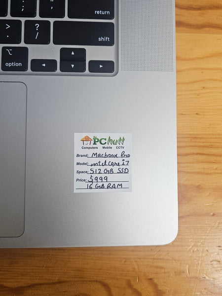 Macbook Pro 16" inch intel Core i7 512GB SSD/16GB, Pre-owned Laptop