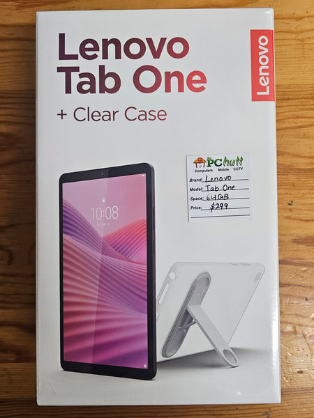 Lenovo Tab One+ Clear Case 64GB, Brand New Tablet