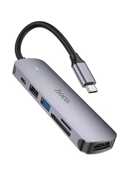 Hoco. HB28 6 in 1 USB-C 100W Multi-Function Adapter, Brand New