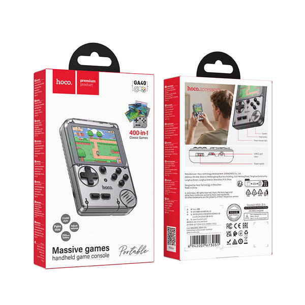 Handheld Game Console with 400 Classic Games Included (GA40)