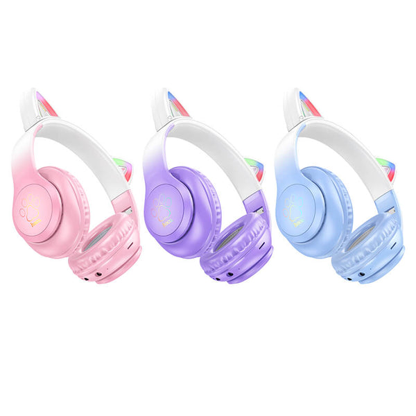 Bluetooth Cat Ear Headset w/ LED Light (W42)