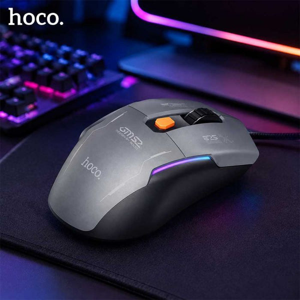 Ergonomic 6-Button Wired Gaming Mouse with LED Light, 12800 DPI (GM52)