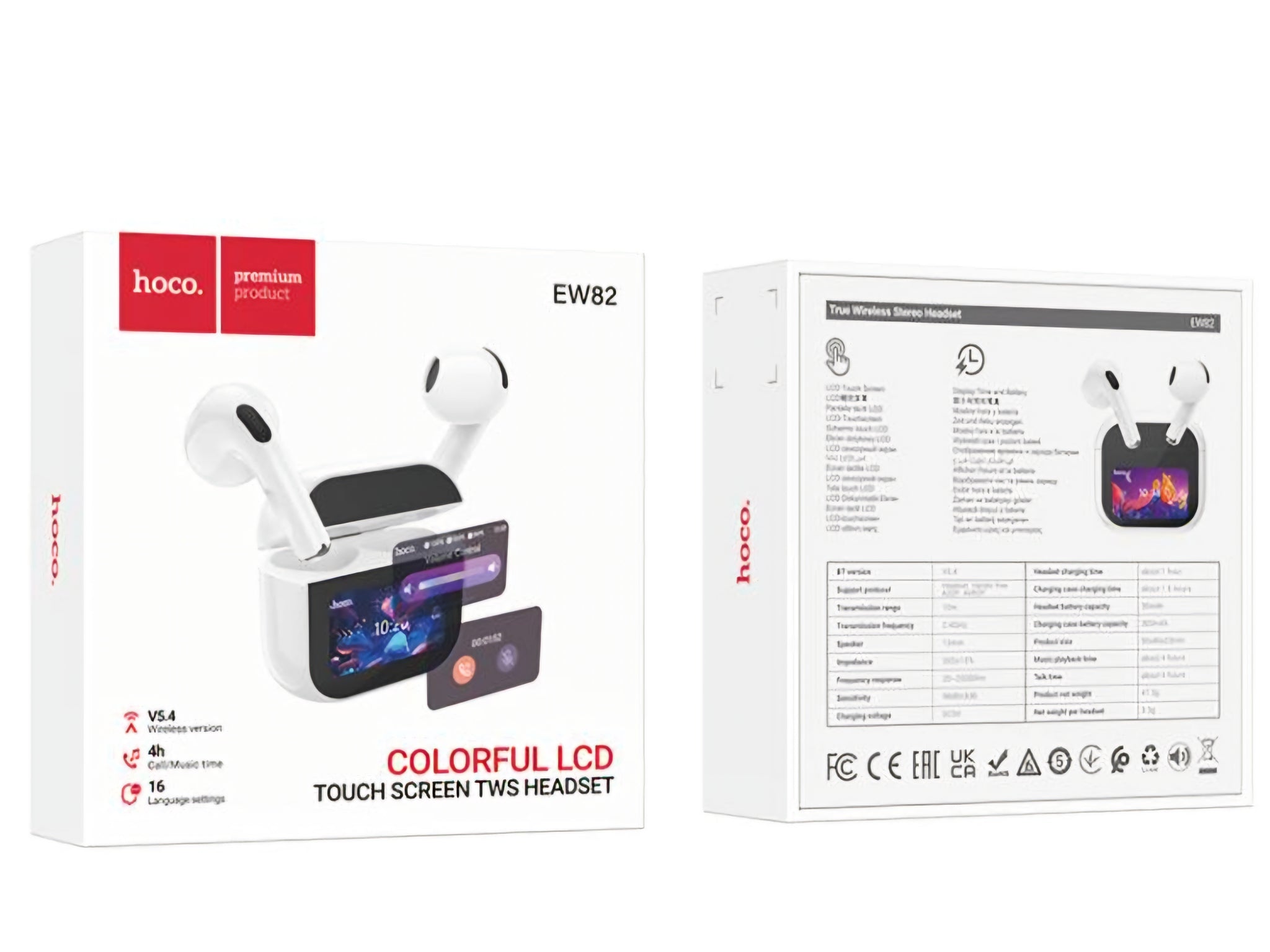 Hoco. EW82 Colorful  LCD Touch Screen TWS Headset