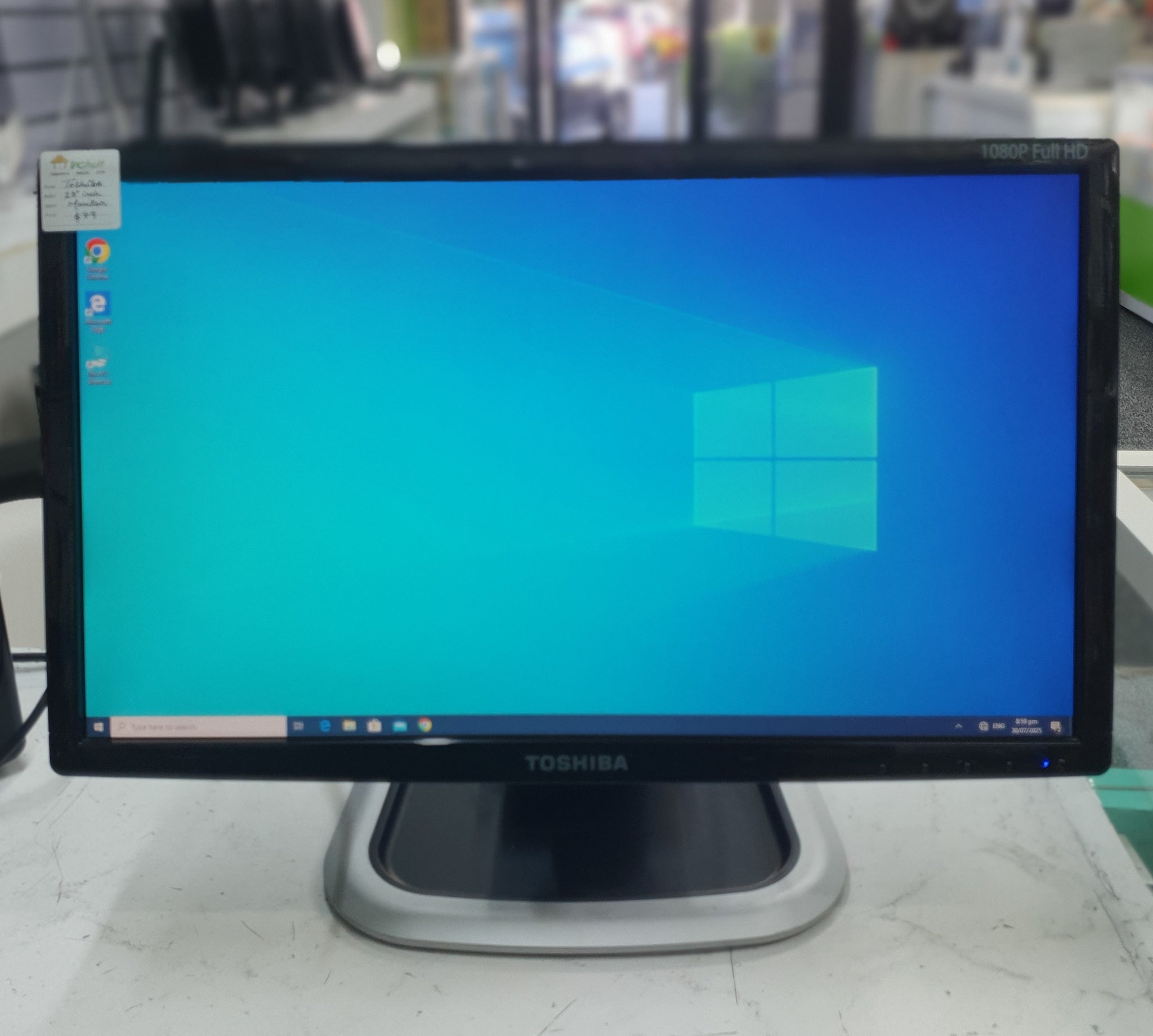 Toshiba 1080 Full HD 23" inch VGA Port Monitor, Pre-owned