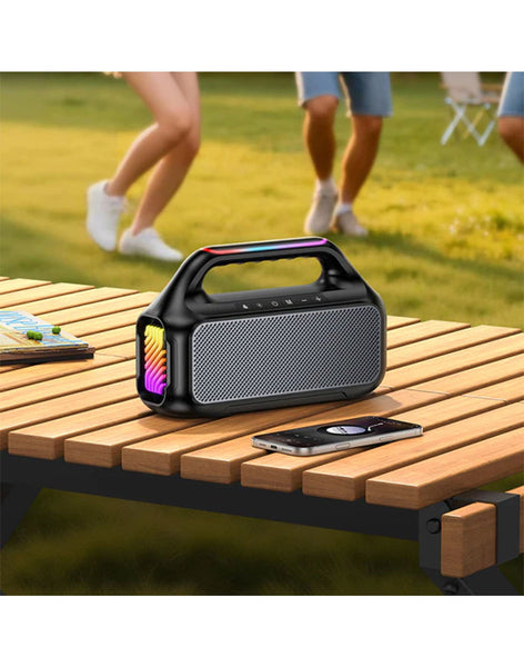 Hoco 30W Powerful Bluetooth Speaker With LED RGB Light, Black