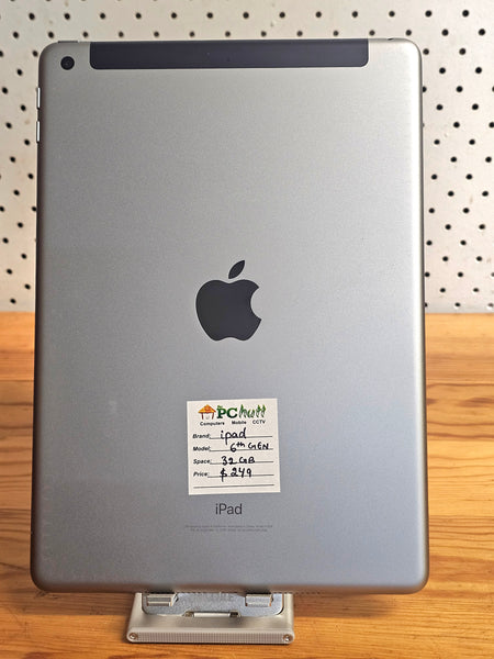 Apple iPad 6th Generation, 32 GB wifi+ cellular Pre-owned