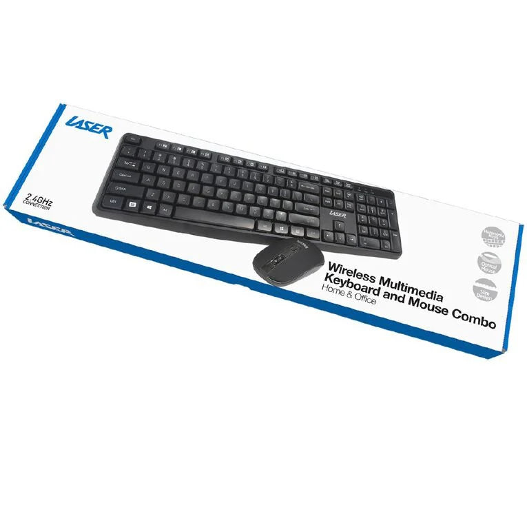 Laser Multimedia Wireless Keyboard and Mouse Combo – The PC Hutt