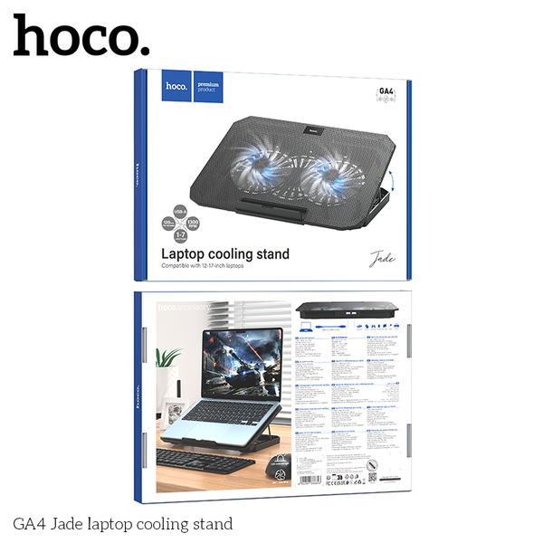 HOCO GA4 Jade Cooling Stand for 12-17 inch Laptop, Brand New