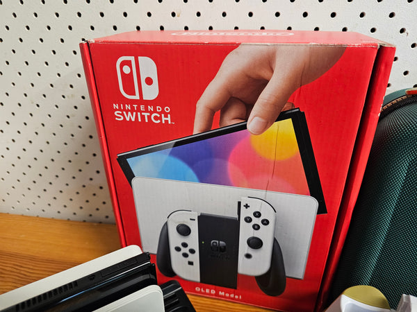 Nintendo Switch OLED Model Console White with Free MarioKart Deluxe Game Special Edition