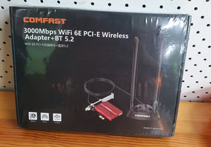 comfast 3000mbps wifi 6e PCI- E wireless adapter + Bluetooth 5.2