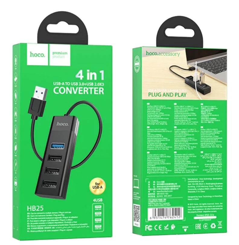 HOCO 4 in 1 USB Expansion Hub (HB25)