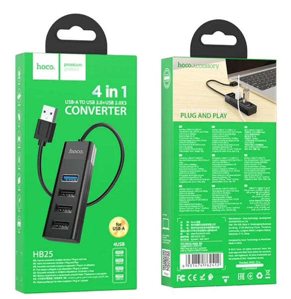 HOCO 4 in 1 USB Expansion Hub (HB25)