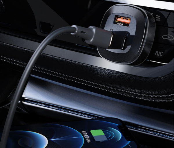 ACEFAST Three-Port Car Phone Charger 66W, Fast Charger Type C Car power adapter, Phone Charger